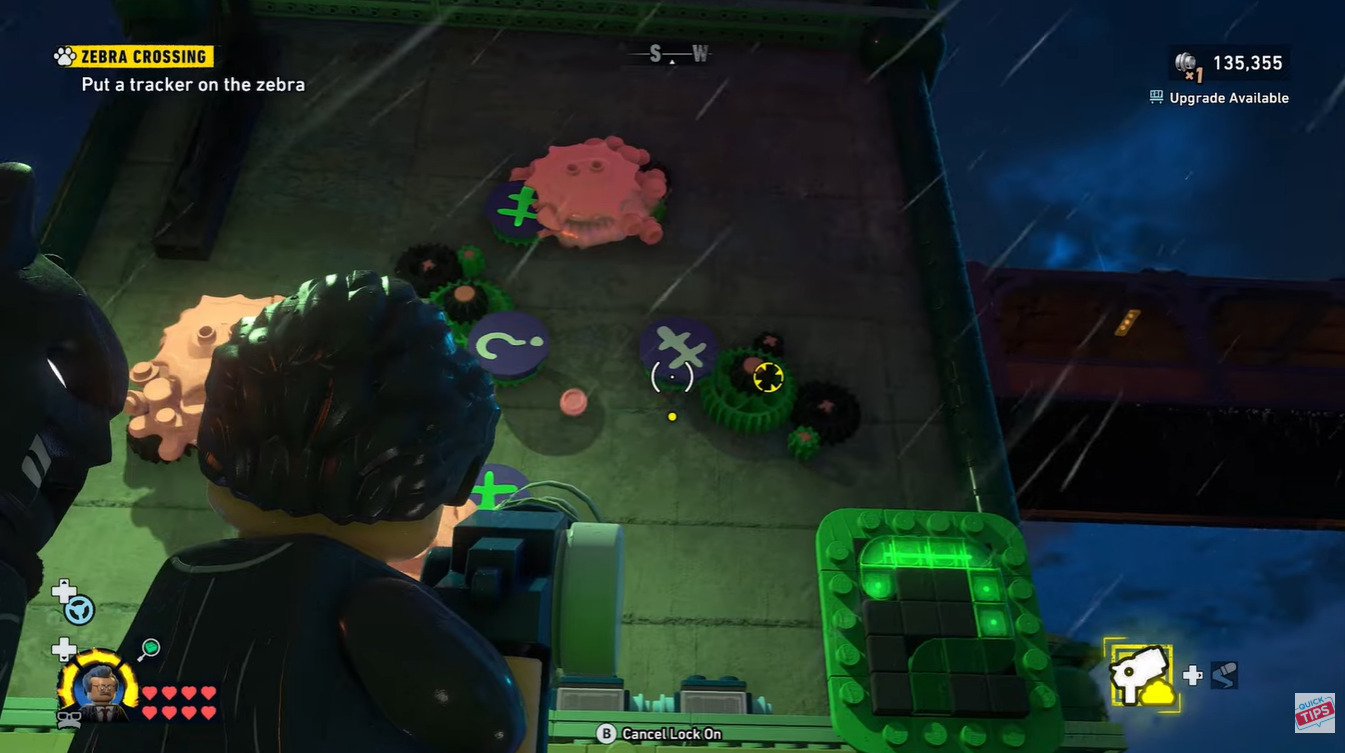 Gordon activating the final puzzle mechanism after aligning all three rotating targets correctly