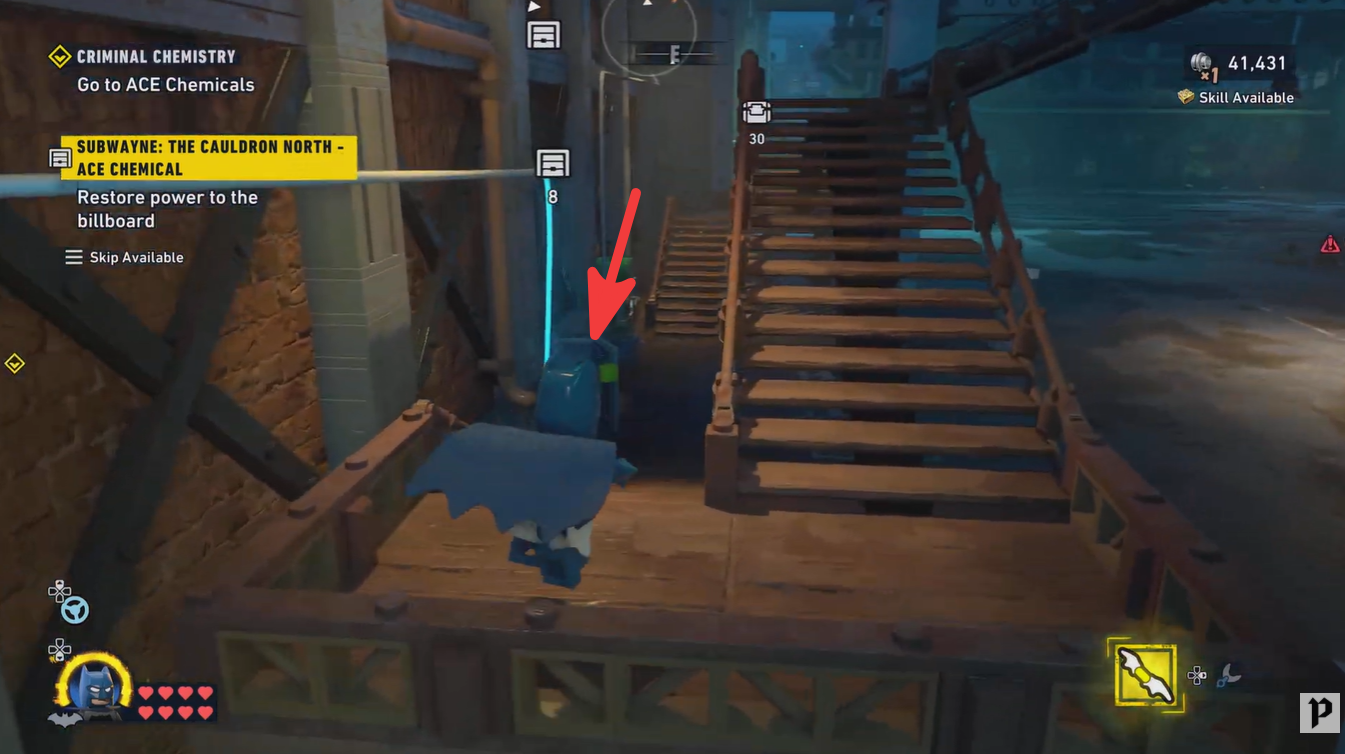 How to restore power to the billboard in Subwayne Cauldron North - LEGO Batman Legacy of Dark Knight
