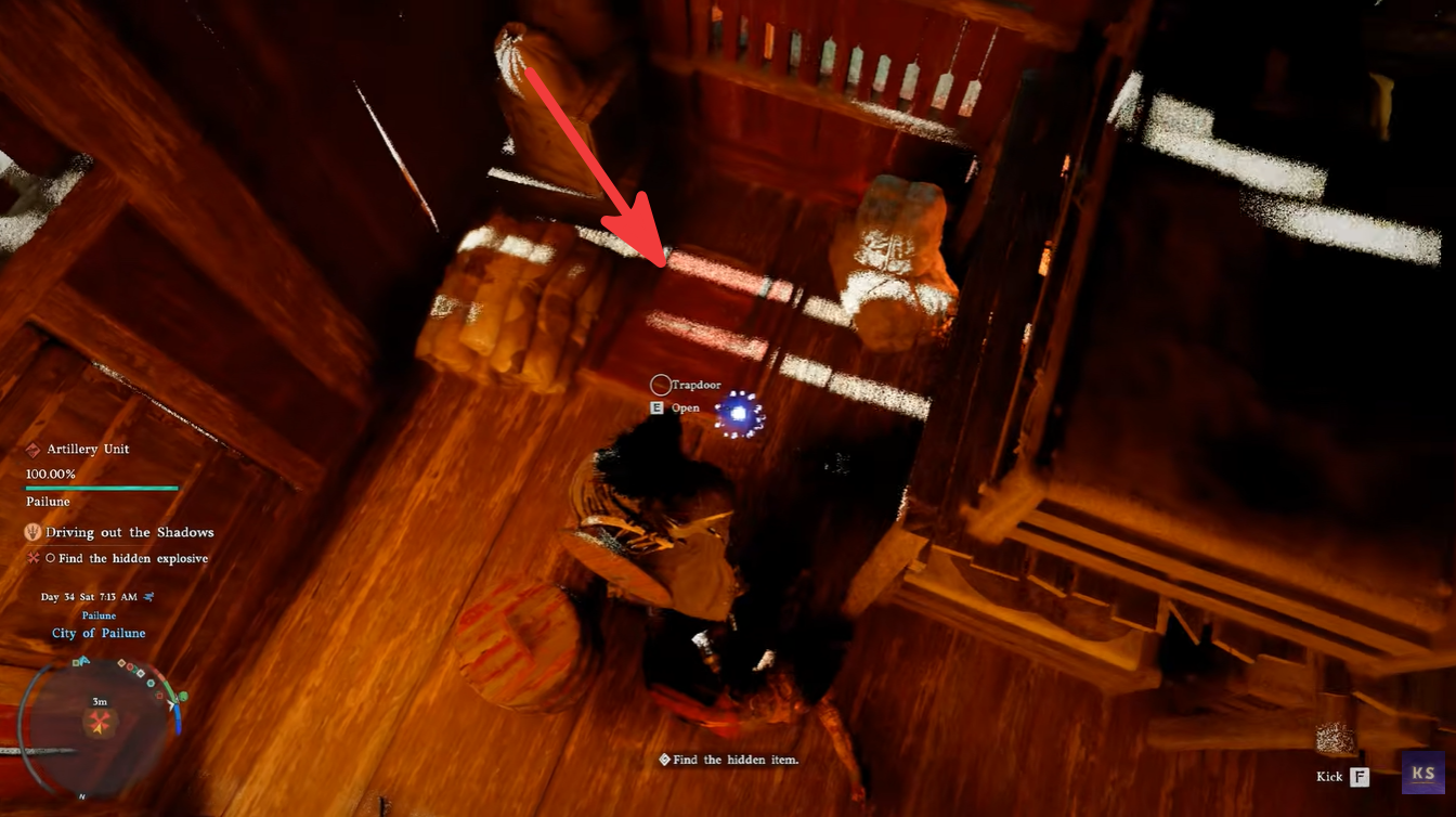 Finding Trapdoor and Hidden Explosive in Driving out the Shadows quest in Crimson Desert