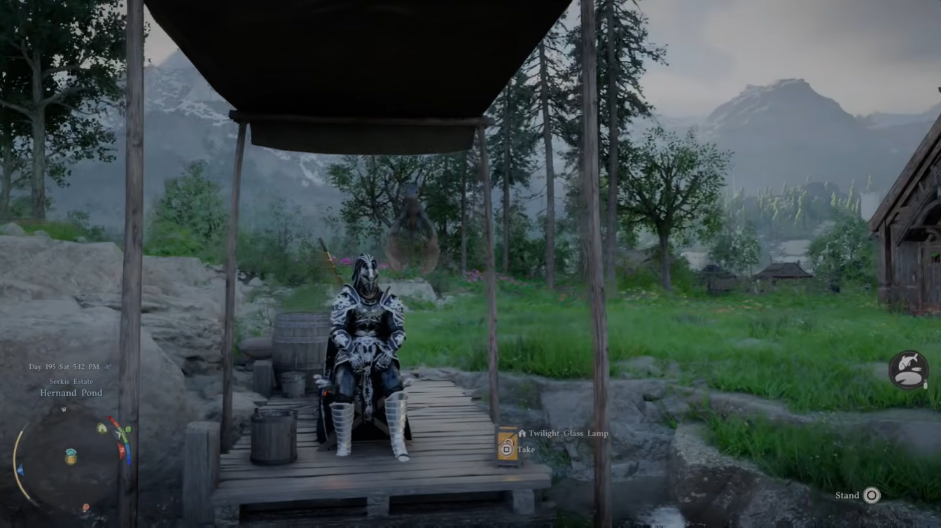 Howling Hill camp pond construction area in Crimson Desert Patch 1.08