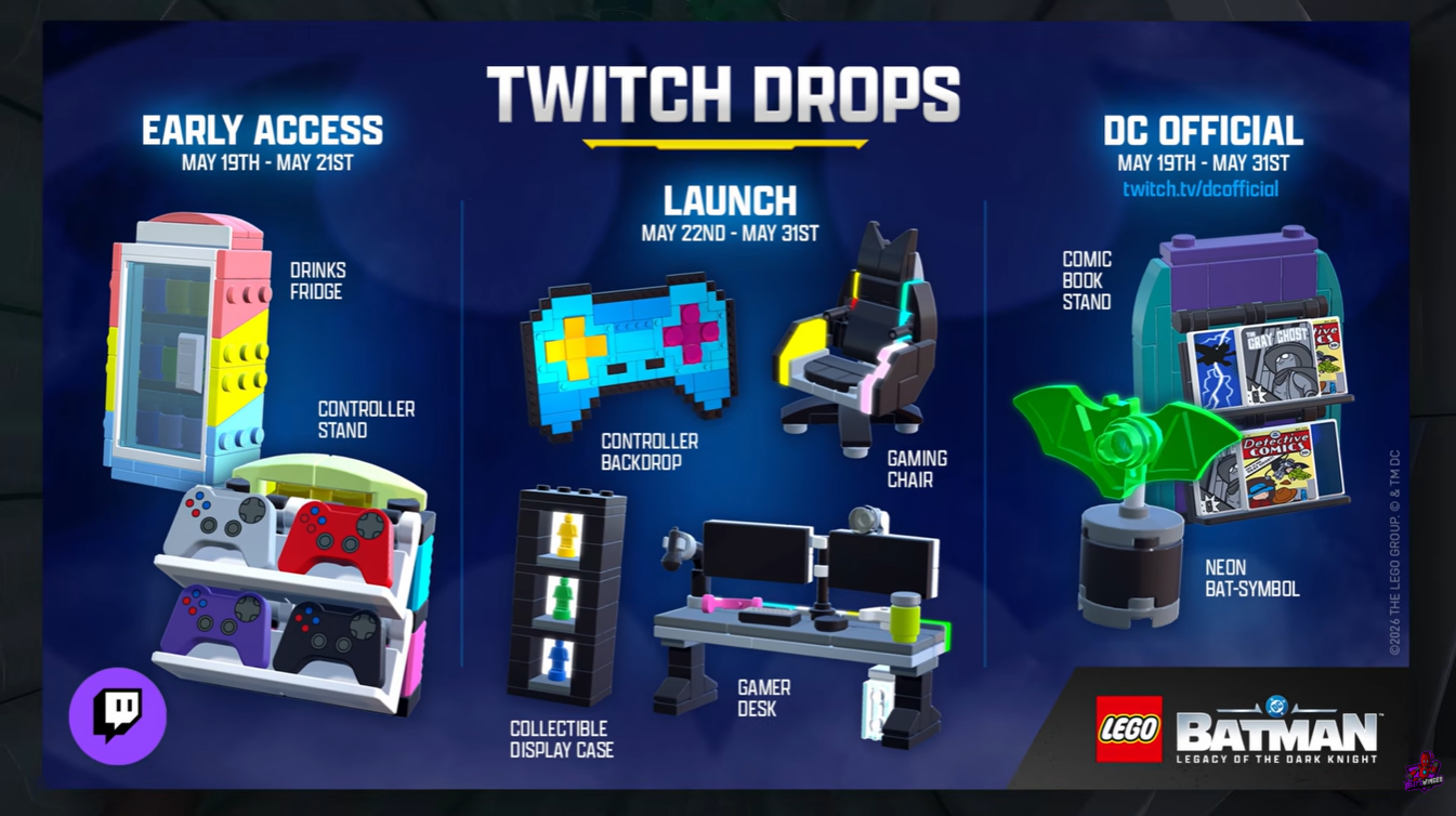 Twitch Drops Dates, Rewards, and How to Unlock Them - LEGO Batman Legacy of the Dark Knight