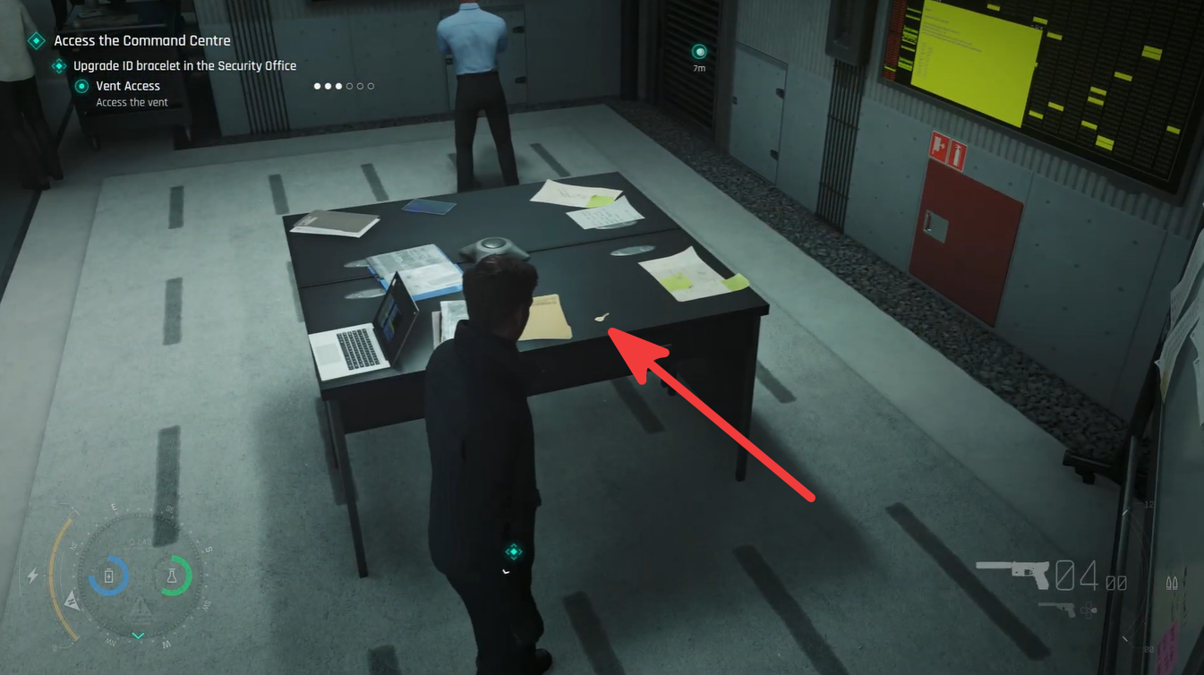 Collecting the Office Key from the desk near the Security Office