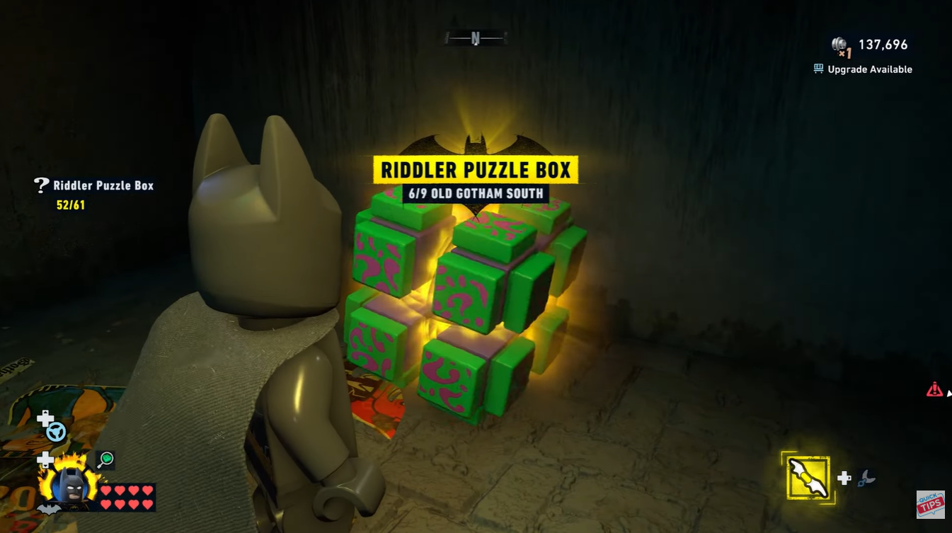 Collect the riddle puzzle piece in LEGO Batman Legacy of the Dark Knight