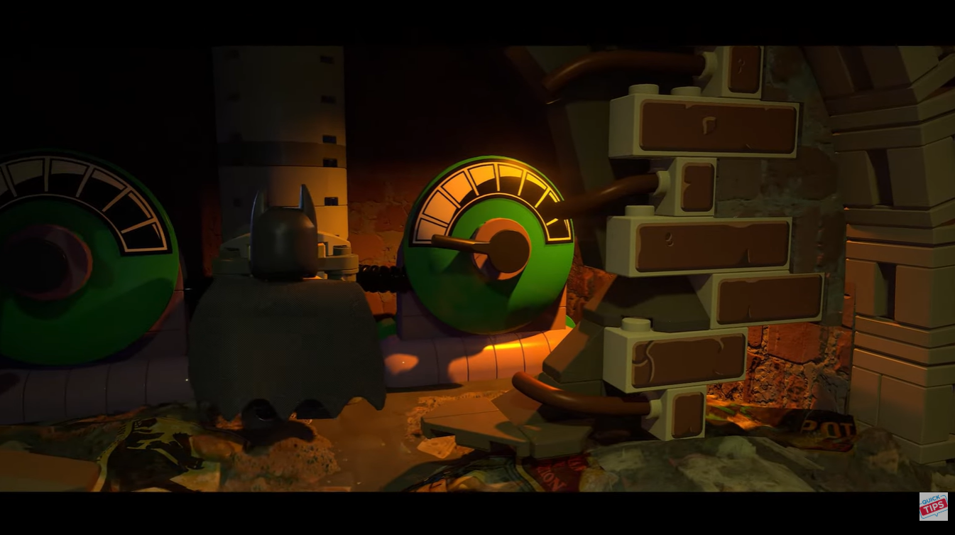 Rotate the internal valves to complete the puzzle in LEGO Batman Legacy of the Dark Knight