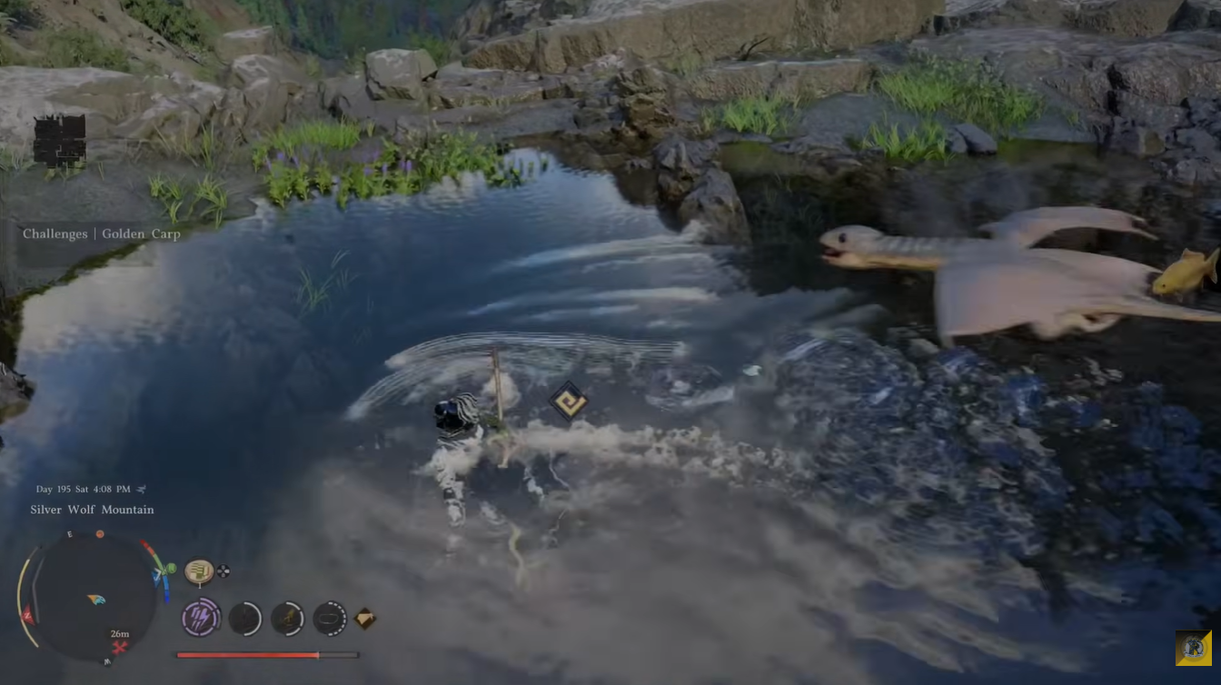 Multiple fish species breeding naturally inside the Crimson Desert pond system