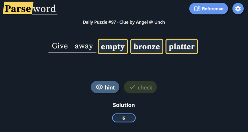 Parseword Hints and Solutions Today: May 06, 2026