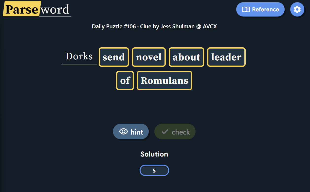 Parseword Hints and Solutions Today: May 15, 2026