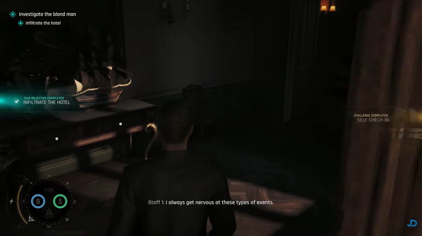 Entering the hotel interior after bypassing guards in Chapter 8 mission in 007 First Light