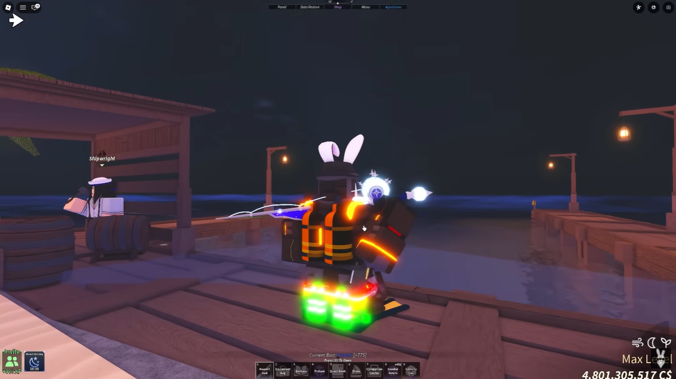 Moonlit Rod showcase in Fisch Roblox