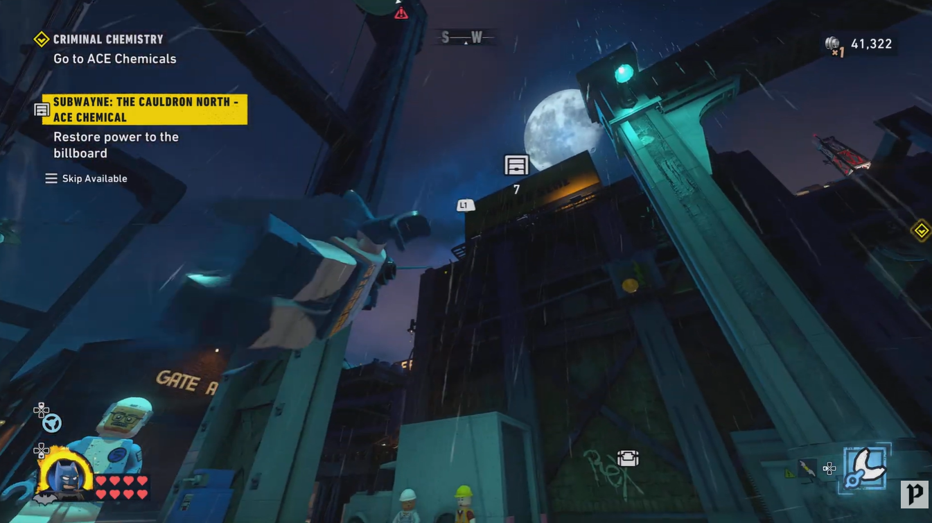 How to restore power to the billboard in Subwayne Cauldron North - LEGO Batman Legacy of Dark Knight
