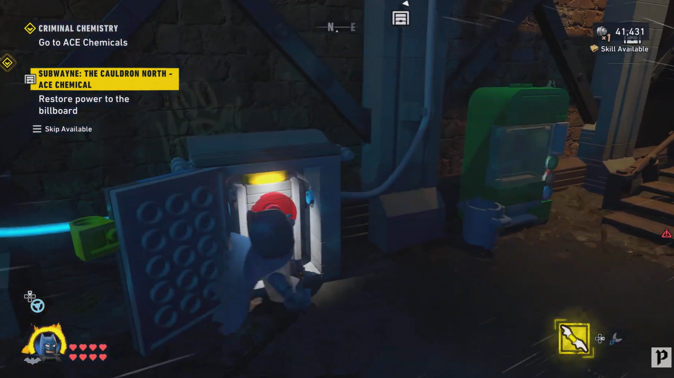 How to restore power to the billboard in Subwayne Cauldron North - LEGO Batman Legacy of Dark Knight
