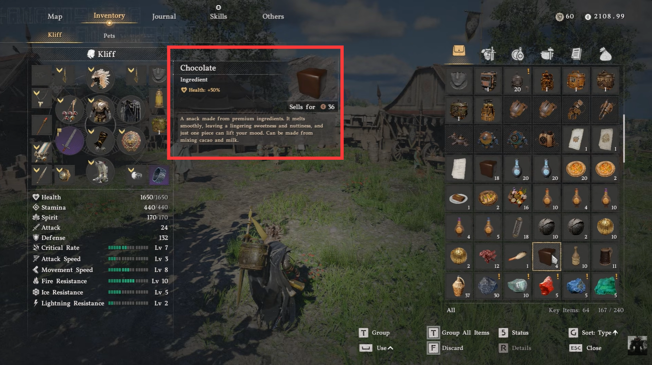 Crimson Desert Chocolate from inventory