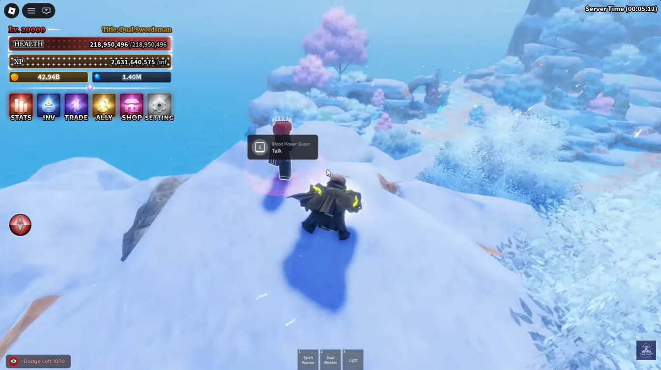 Blood Flower NPC location on Starter Island Sea 2 in Sailor Piece