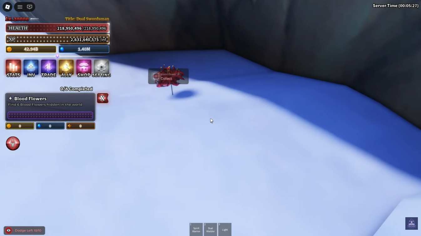 First Blood Flower hidden on the left cliff of Starter Island Sea 2