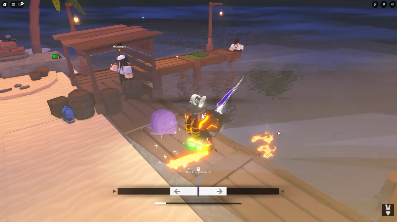Smudge helping in fishing in Fisch Roblox