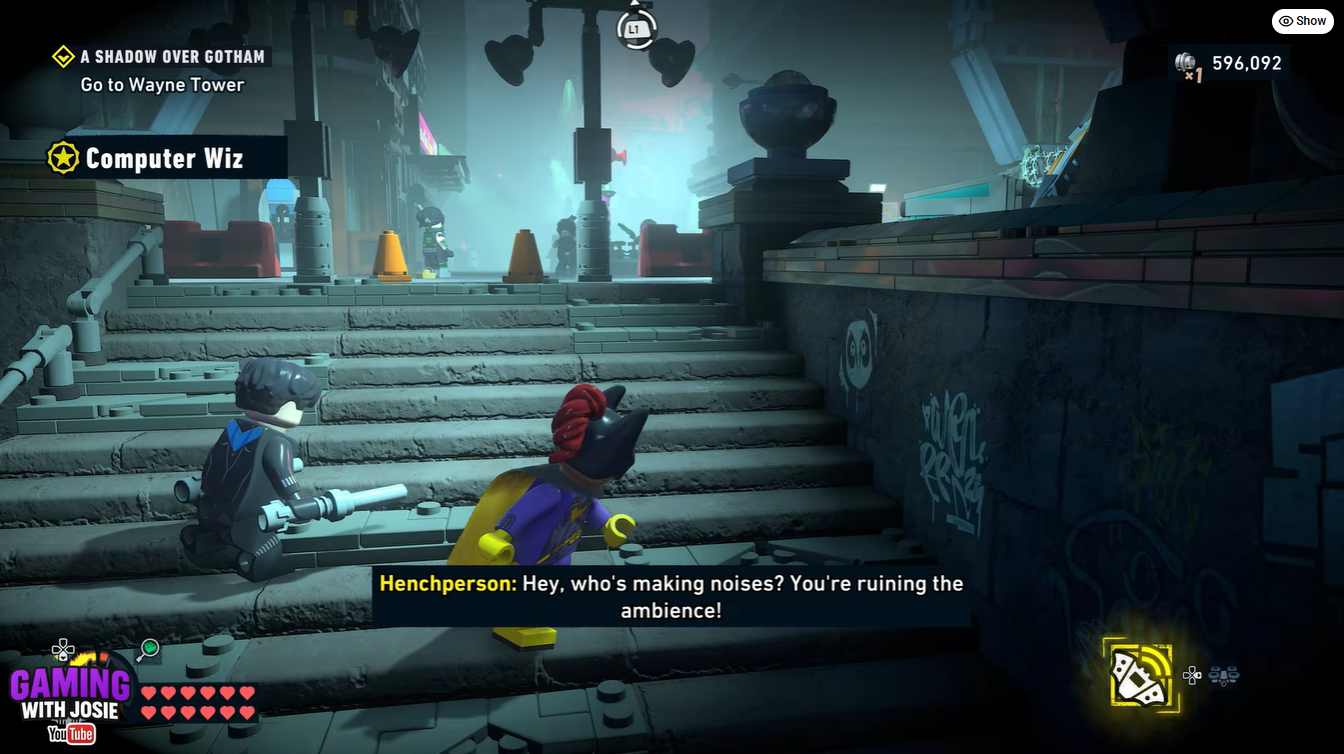 Computer Wiz challenge completion notification appearing on screen in LEGO Batman Legacy of the Dark Knight