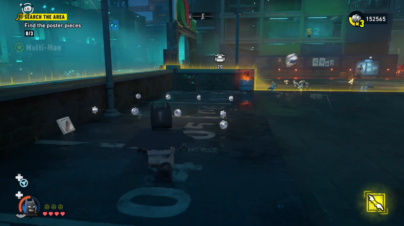 Batman standing near the Stud Cache in LEGO Batman Legacy of the Dark Knight