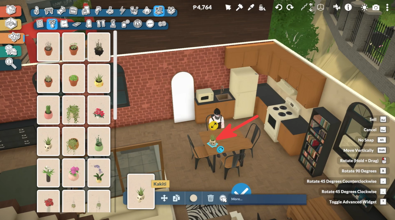 Selected item in house in Paralives