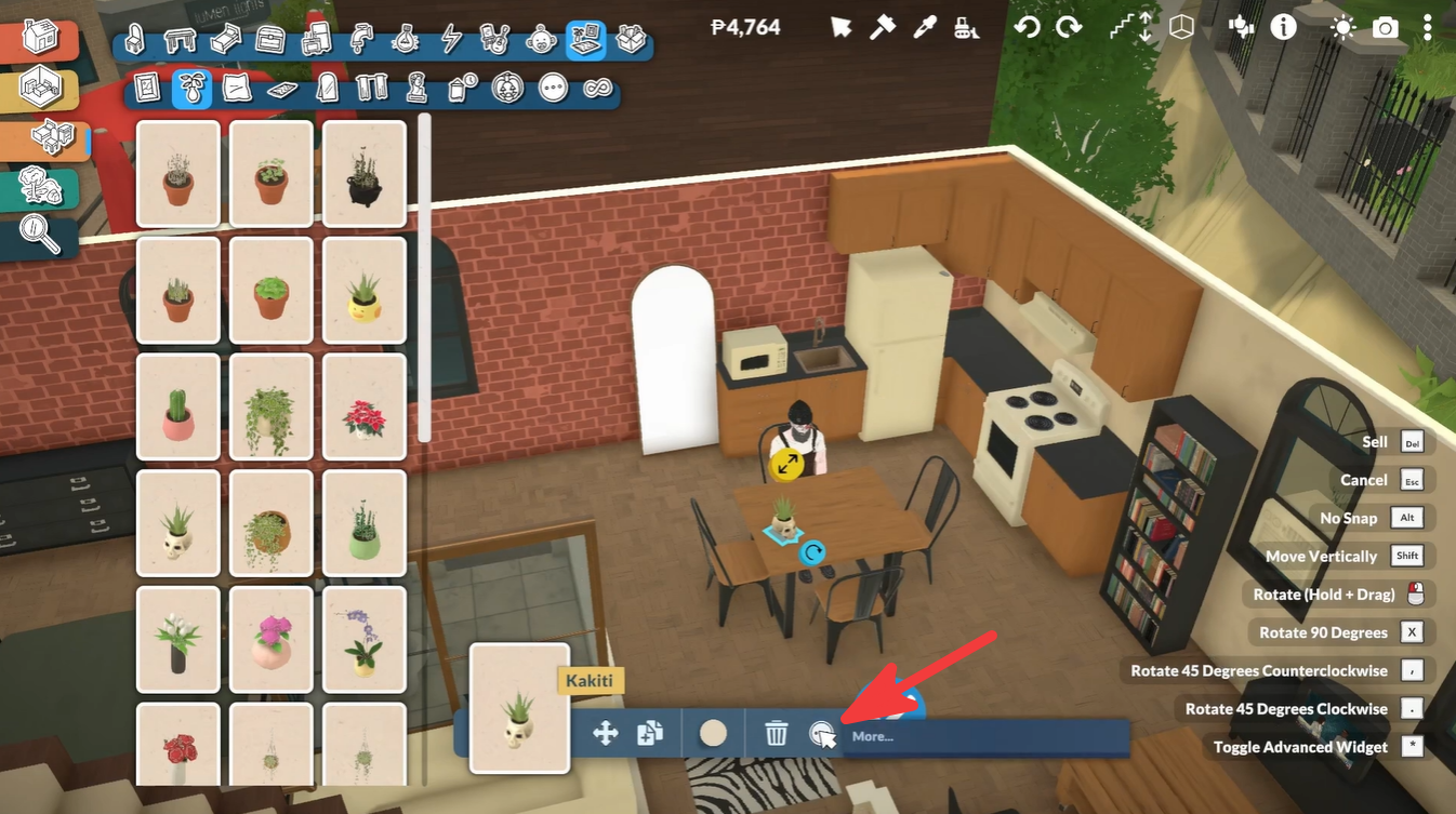 Opening the inventory option in Paralives