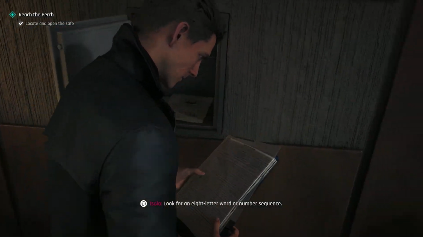 Bond reading the recovered document after unlocking the penthouse safe during the Reach Perch objective in 007 First Light.