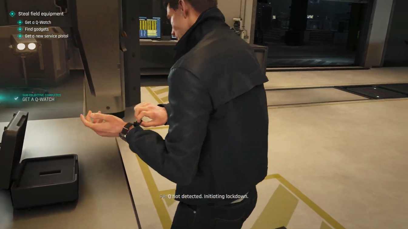 007 First Light Q-Watch unlocked after completing the fingerprint scan objective