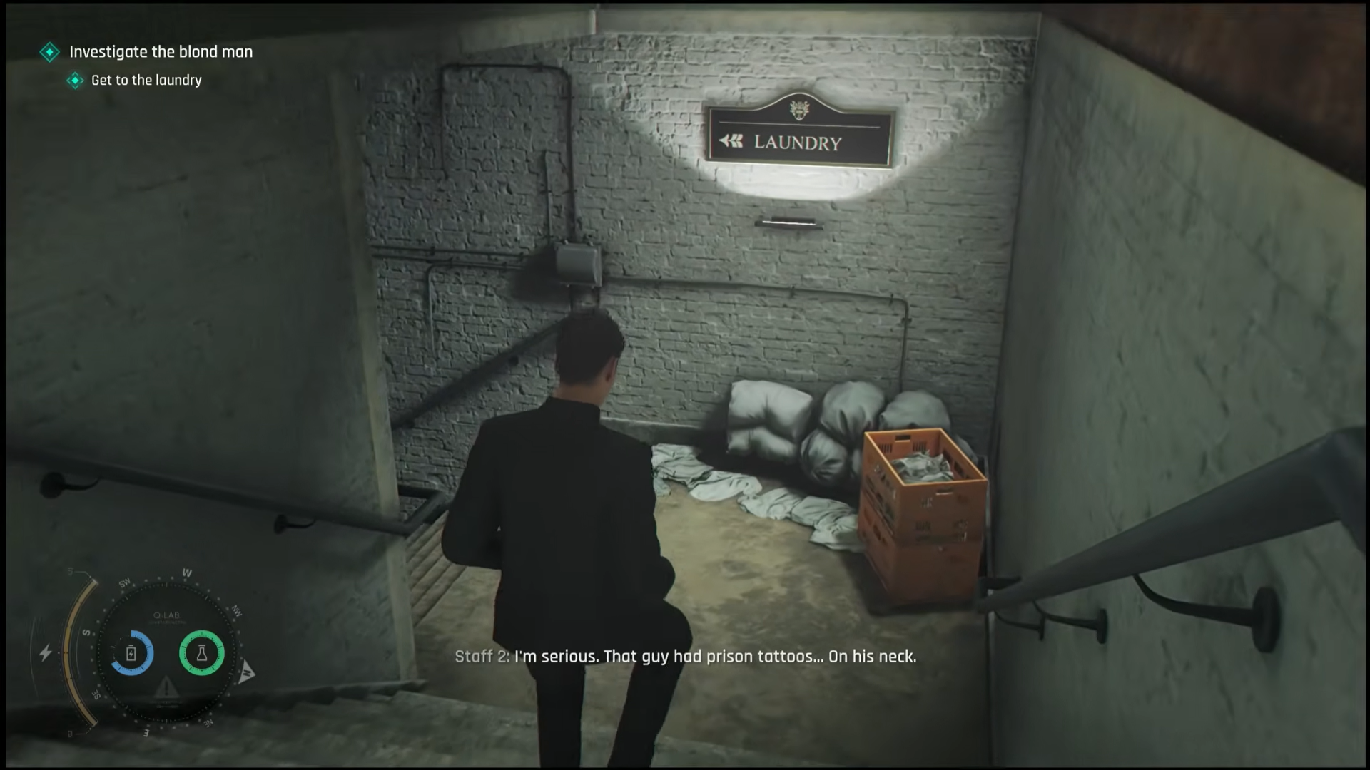 Bond entering laundry area in chapter 8 of 007 First light
