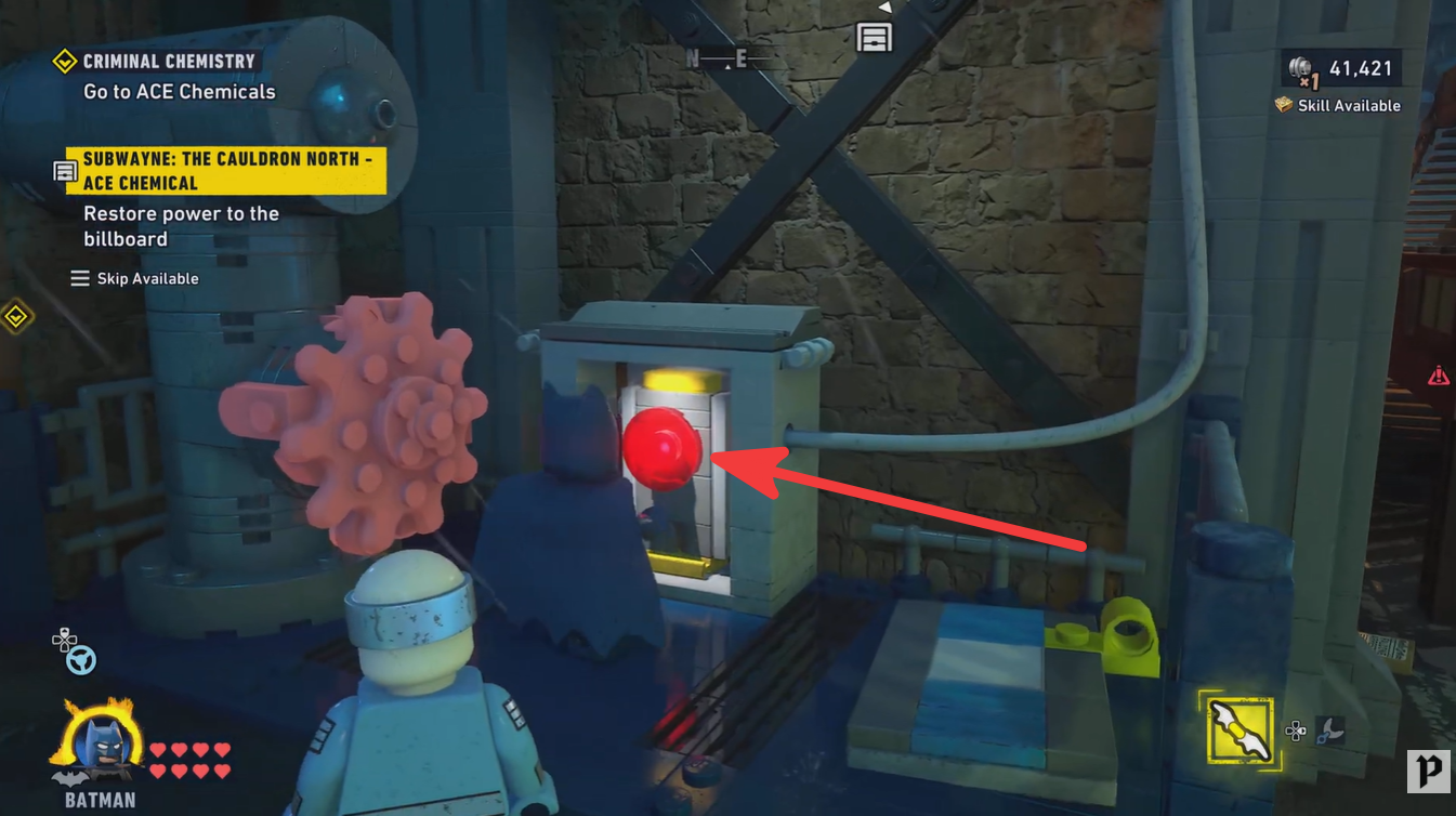 How to restore power to the billboard in Subwayne Cauldron North - LEGO Batman Legacy of Dark Knight