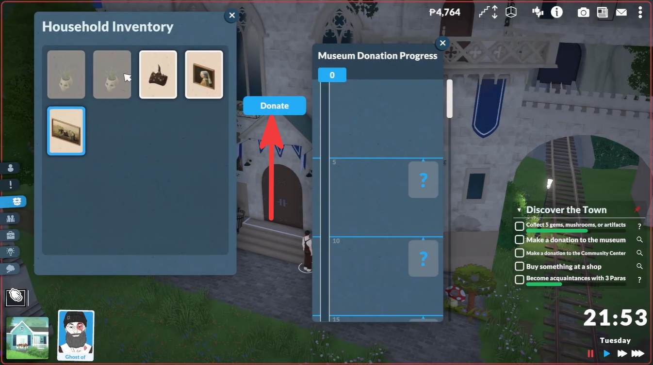 Making a donation to the museum in Paralives