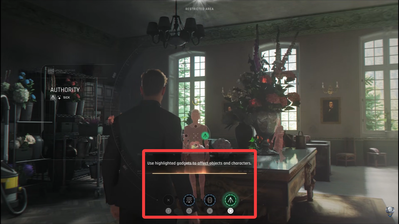 Using Q-Watch gadget distraction during civilian confrontation in 007 First Light