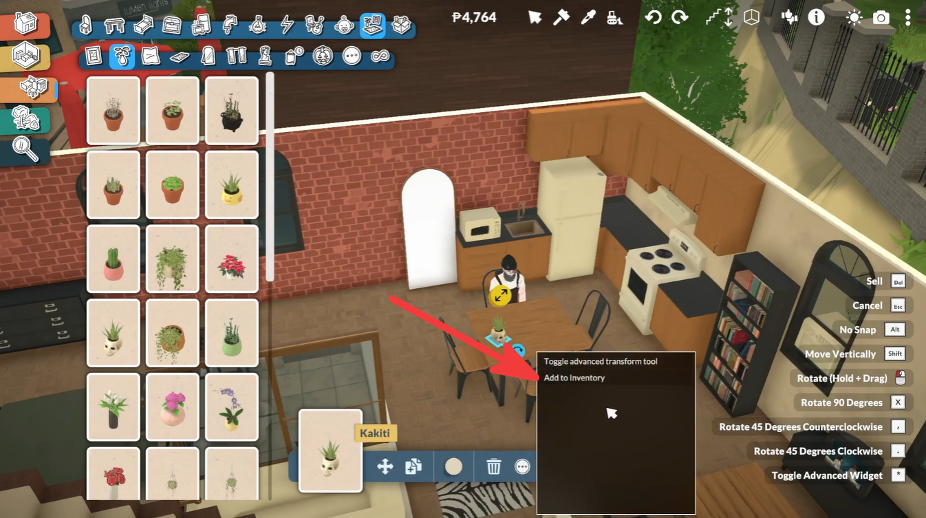 Add to inventory option in Paralives
