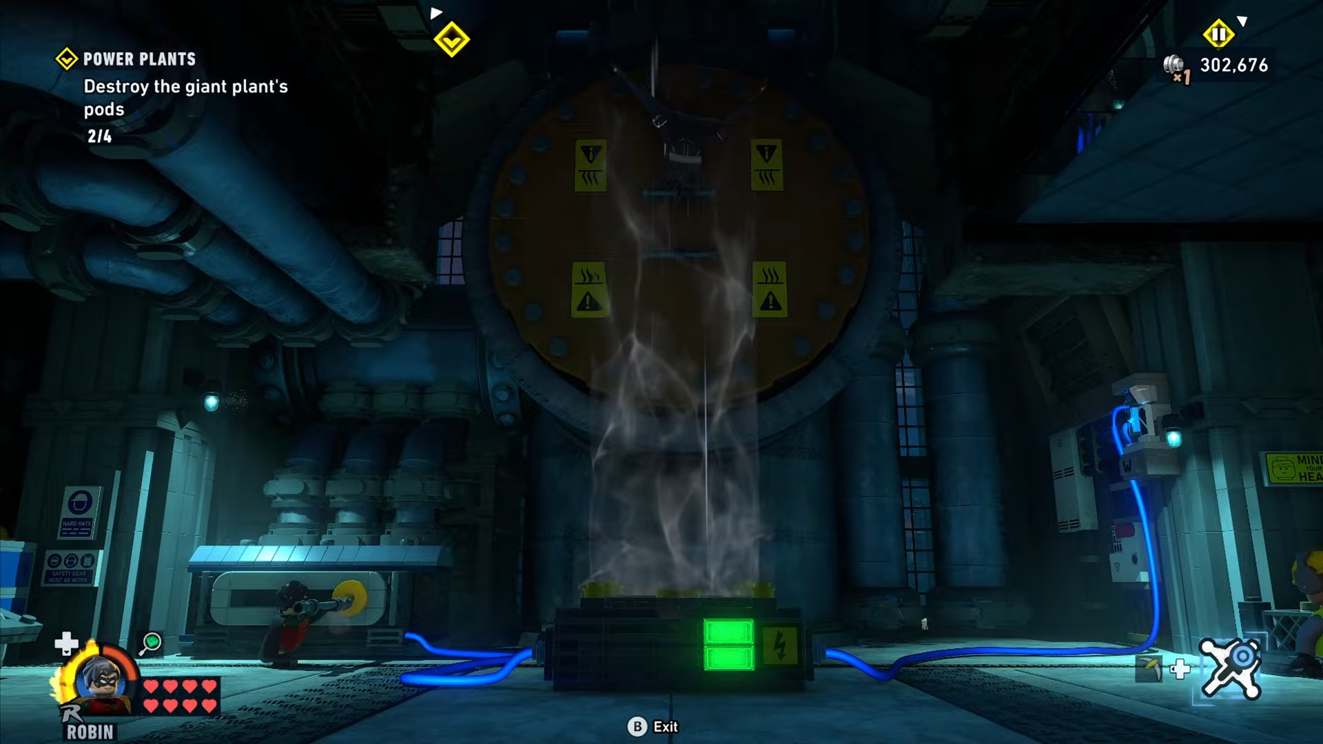Batman uses the air vents to hover in the air in Power Plants mission in Lego Batman: Legacy of the Dark Knight.