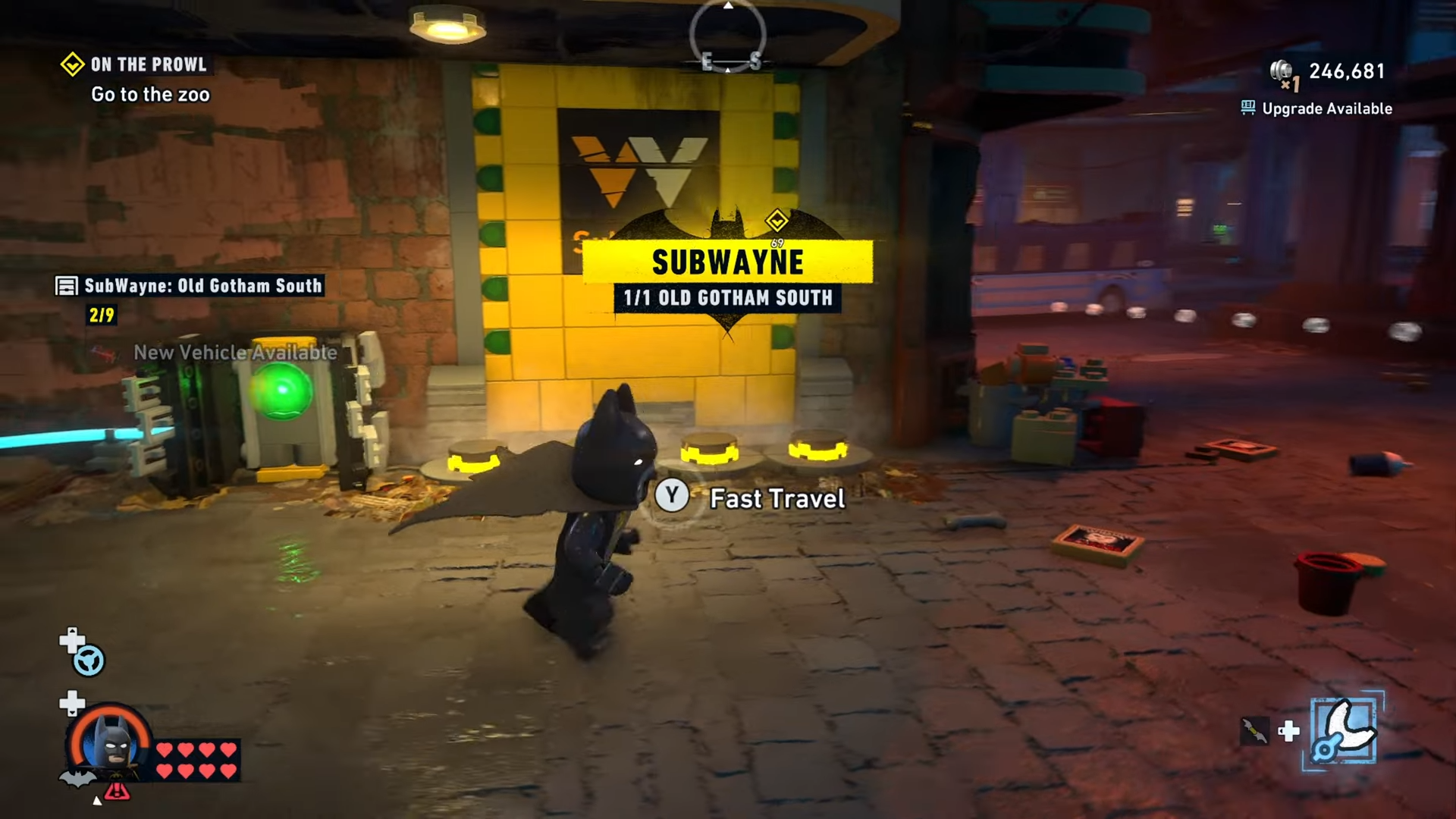 Batman opens the tunnel to Subwayne Old Gotham South in Lego Batman Legacy of the Dark Knight.