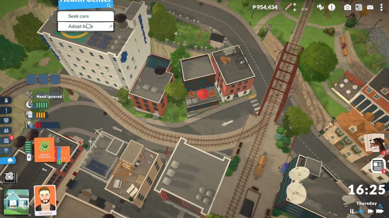 Healthcare center and city view in paralives