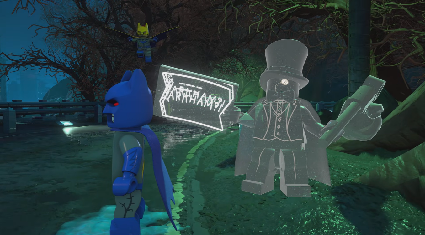 Paranormal Investigator Batcave Challenge completion notification appearing after photographing Gentleman Ghost in LEGO Batman Legacy of the Dark Knight