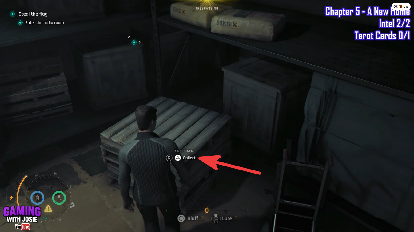 Finding 7 of Roses card collectible in 007 First Light Chapter 5 - A New Home