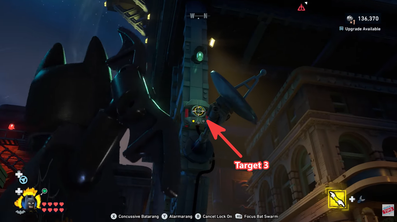 Target 3 location in the Riddler Puzzle - Lighting Round - LEGO Batman: Legacy of the Dark Knight
