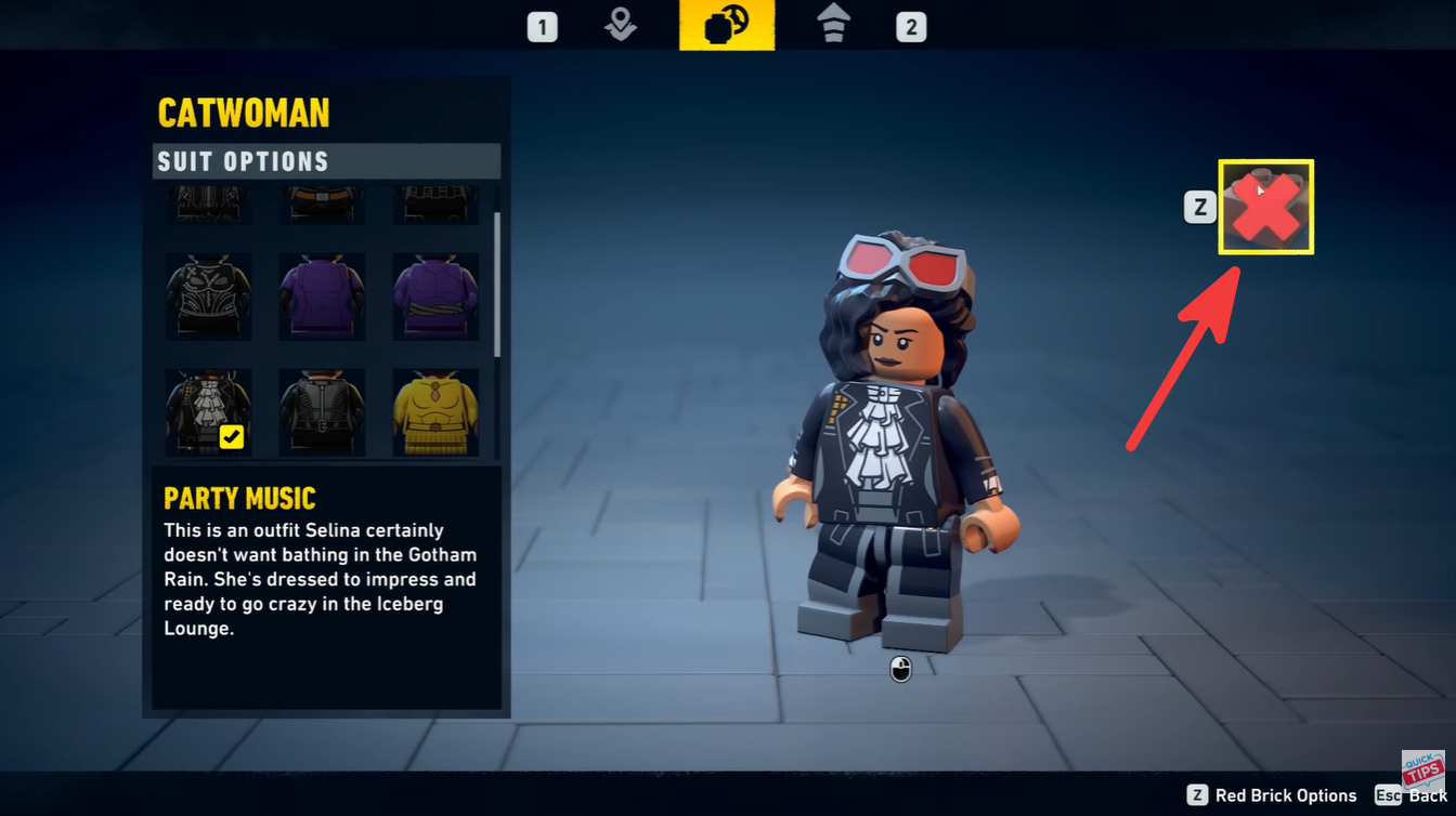 Changing red bricks in LEGO Batman: Legacy of the Dark Knight
