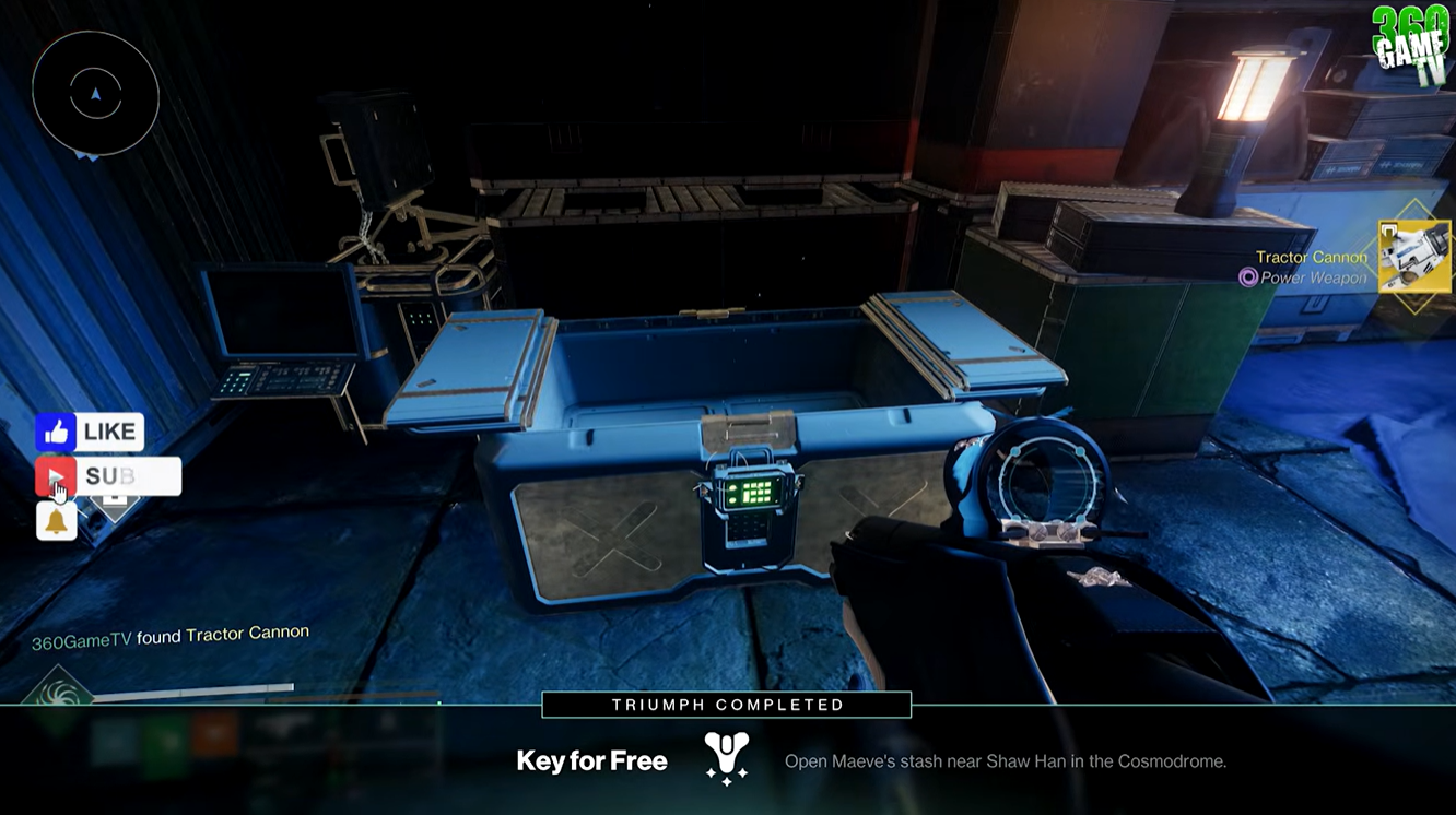 Maeve's stash and Key for free triumph in Destiny 2