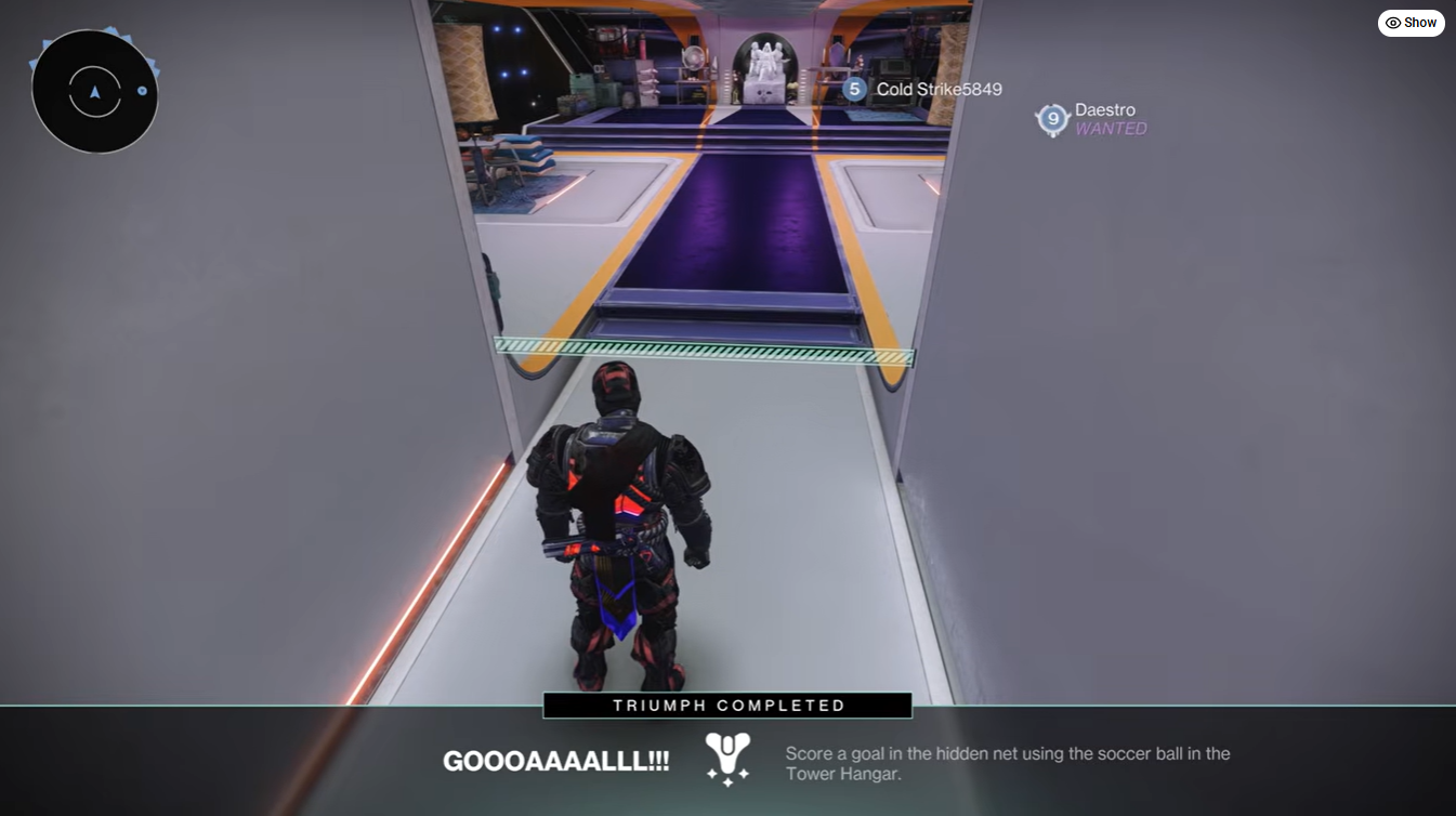 Destiny 2 Goooaaalll Triumph Guide:  Hidden Soccer Goal Location