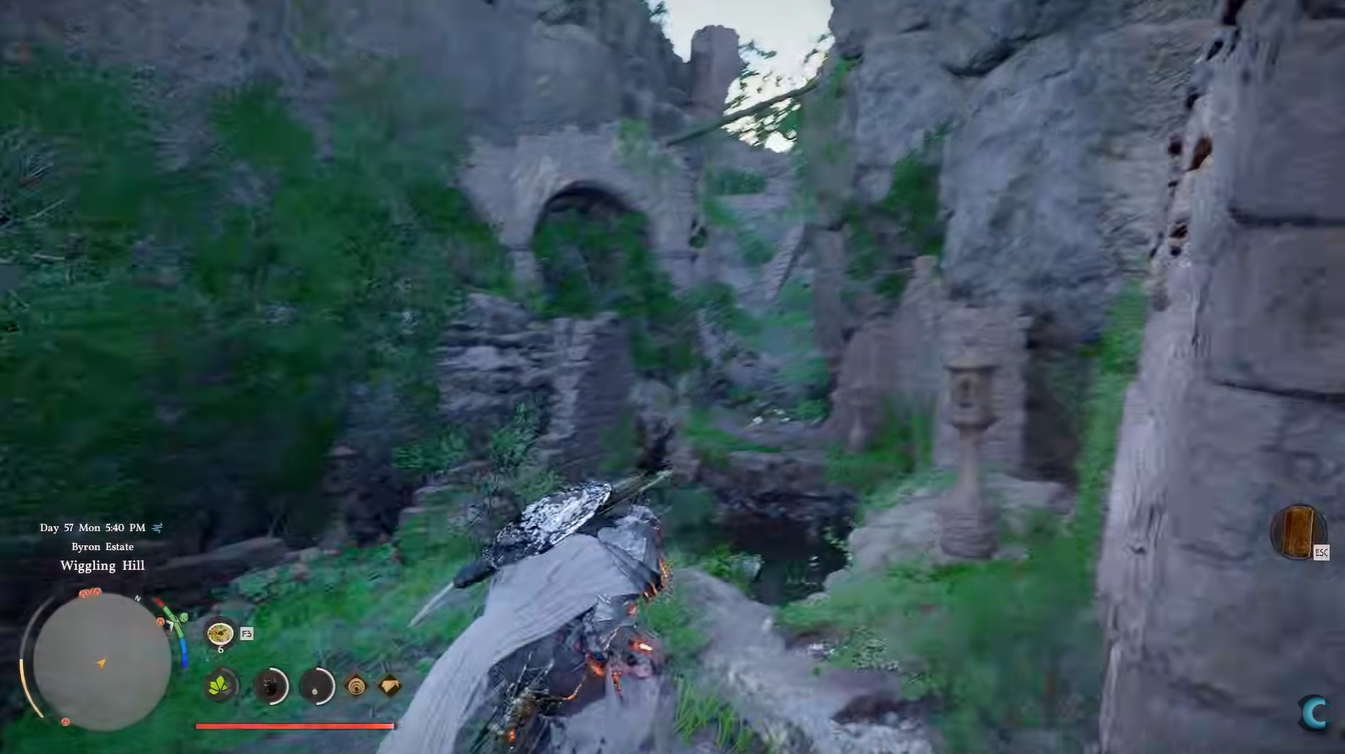 Entering the Wiggling hill puzzle area in crimson desert
