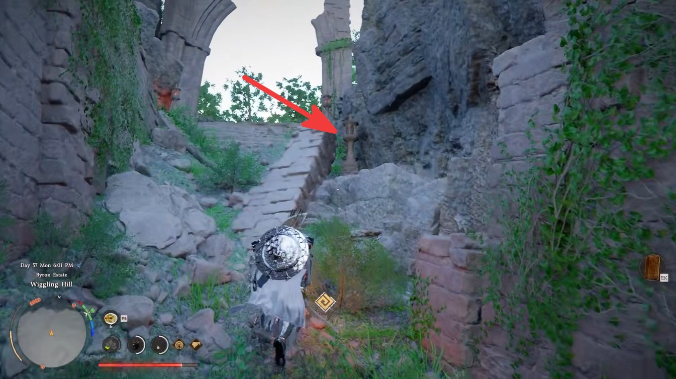 lighting the final lantern of the wiggling hill puzzle in crimson desert