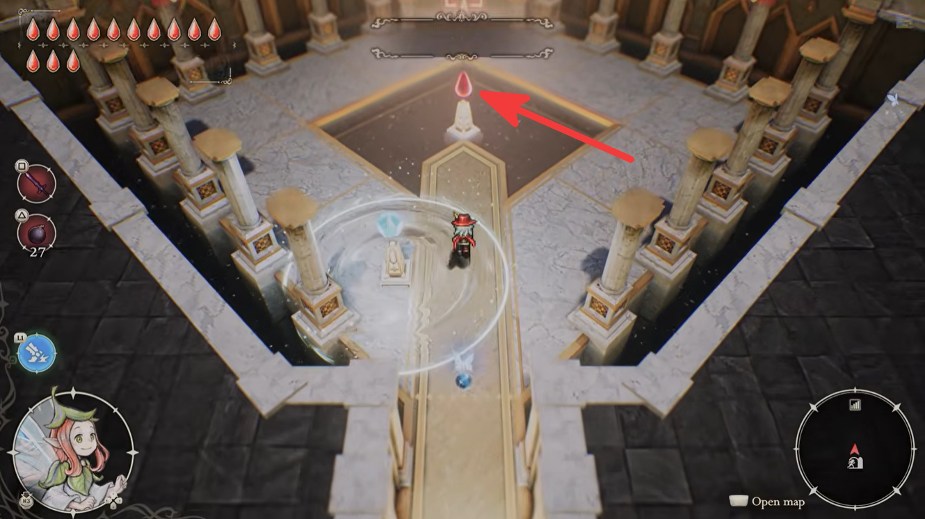 Activating the switch for Shrine of Life puzzle start in The Adventures of Elliot: Millennium Tales