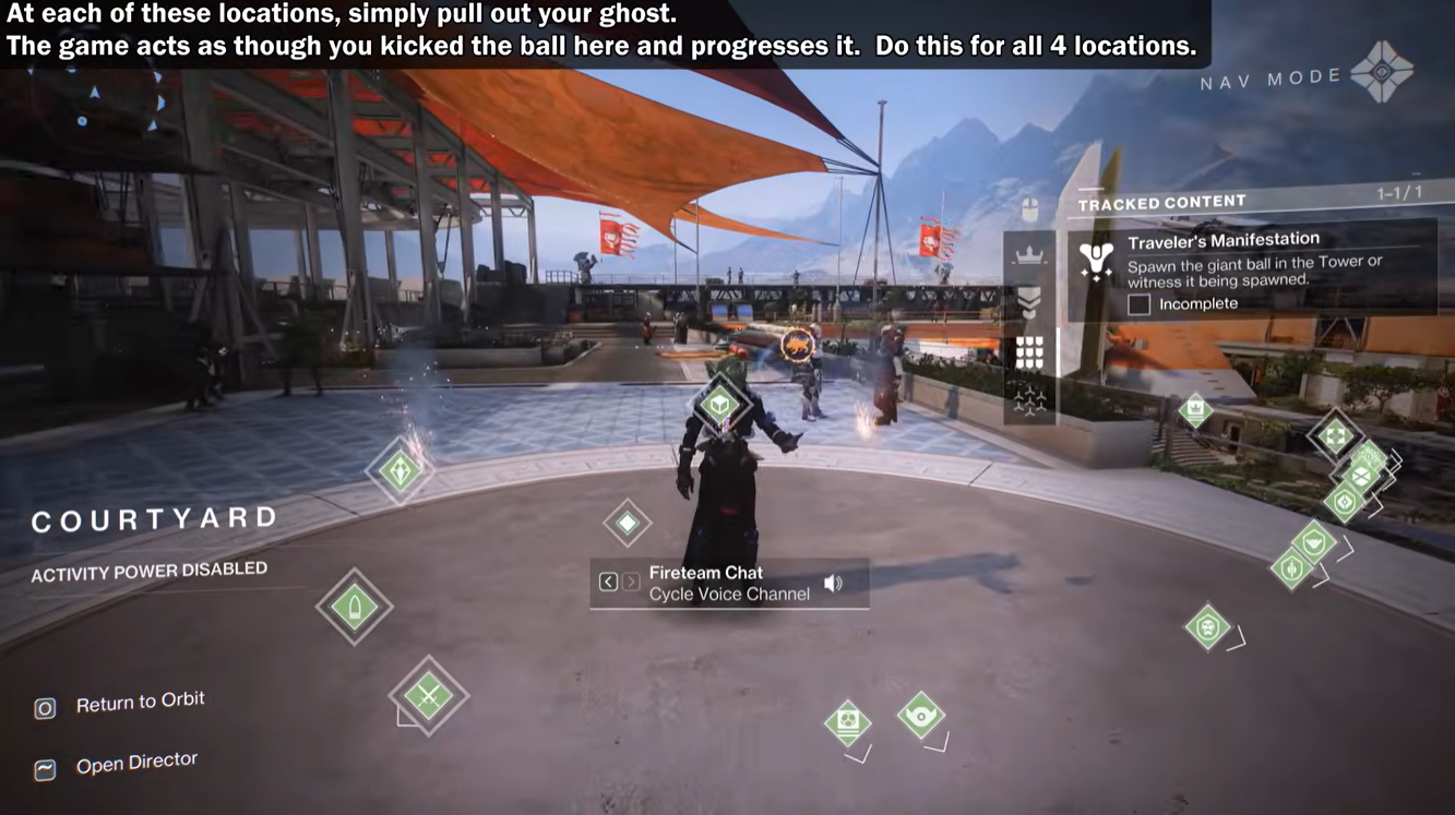 Destiny 2 Traveler's Manifestation Triumph second ball lcoation
