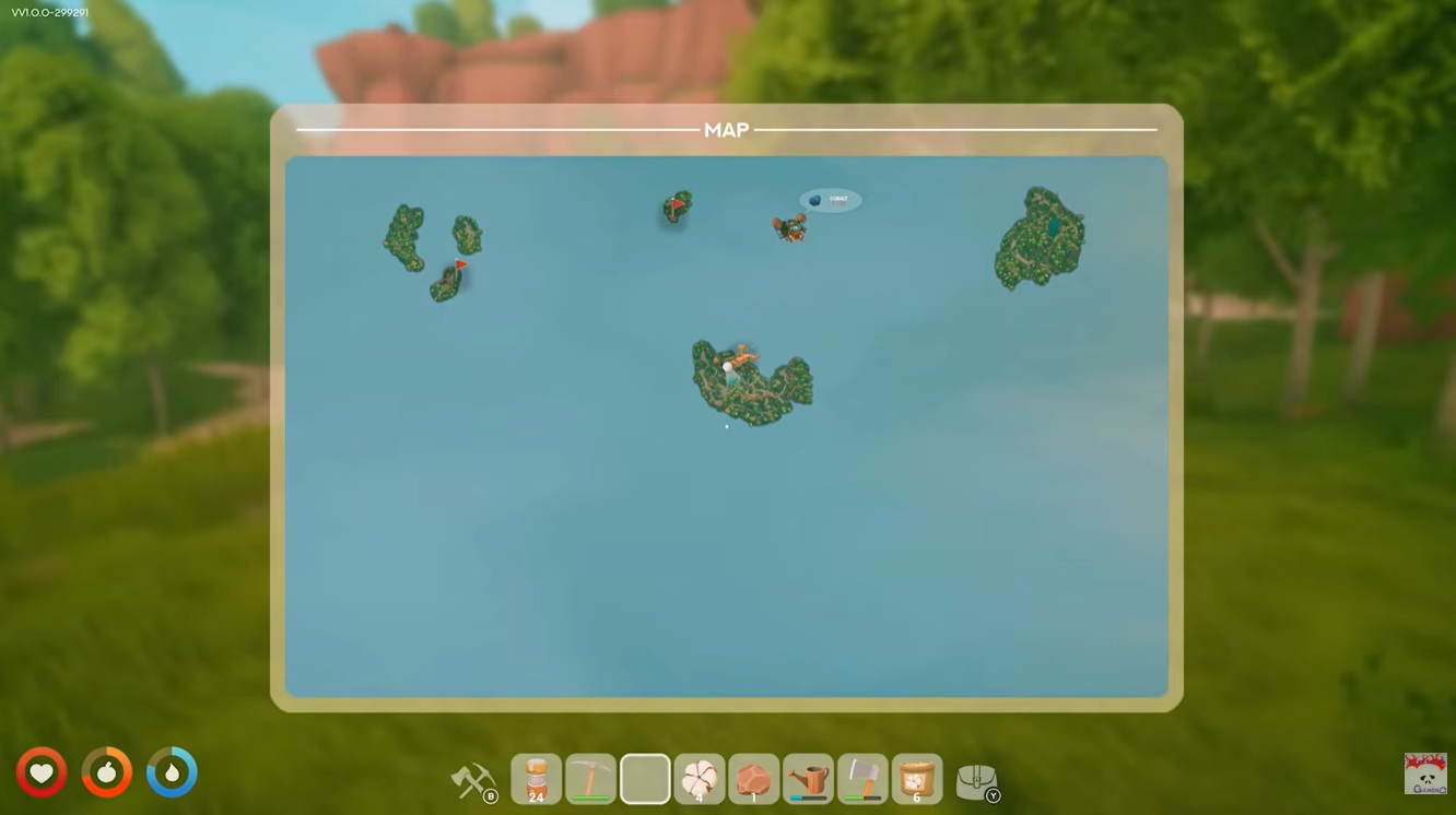 islands map in solarpunk to find chickens