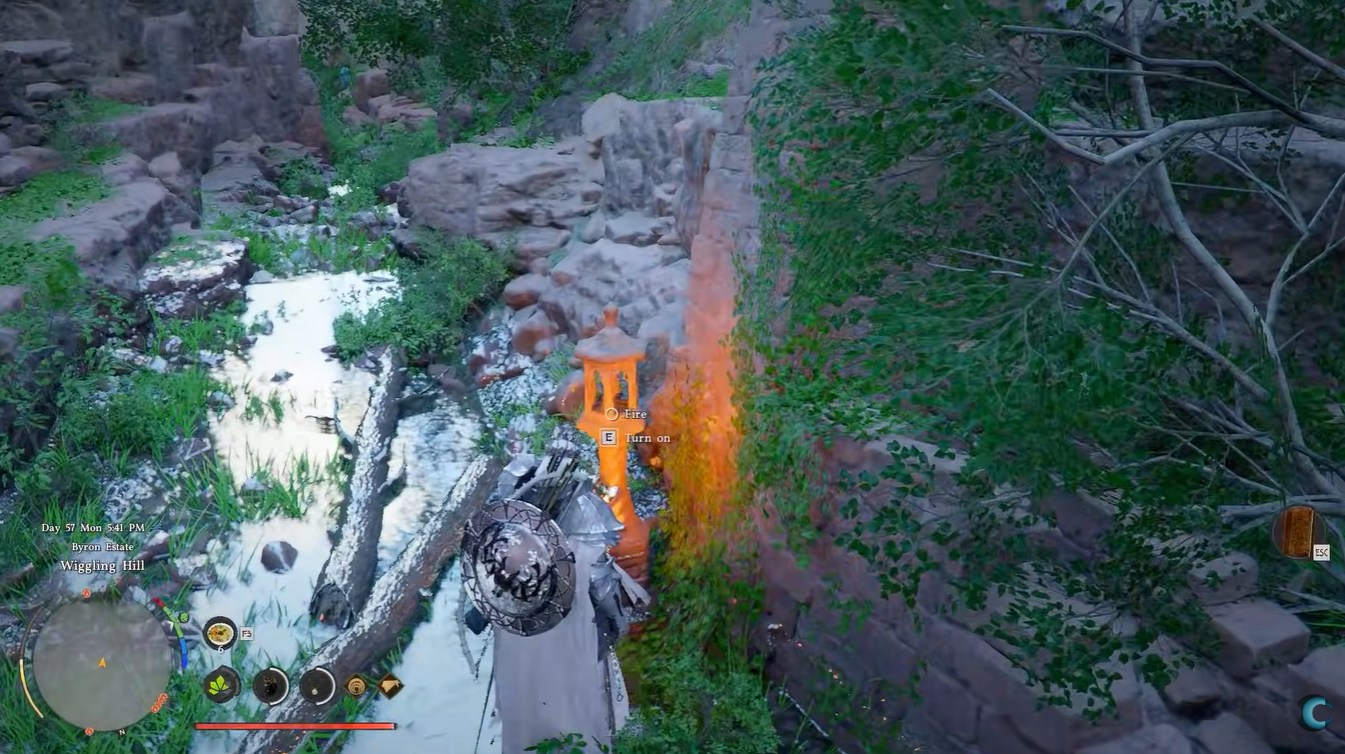 Lighting the second lantern of the wiggling hill in crimson desert