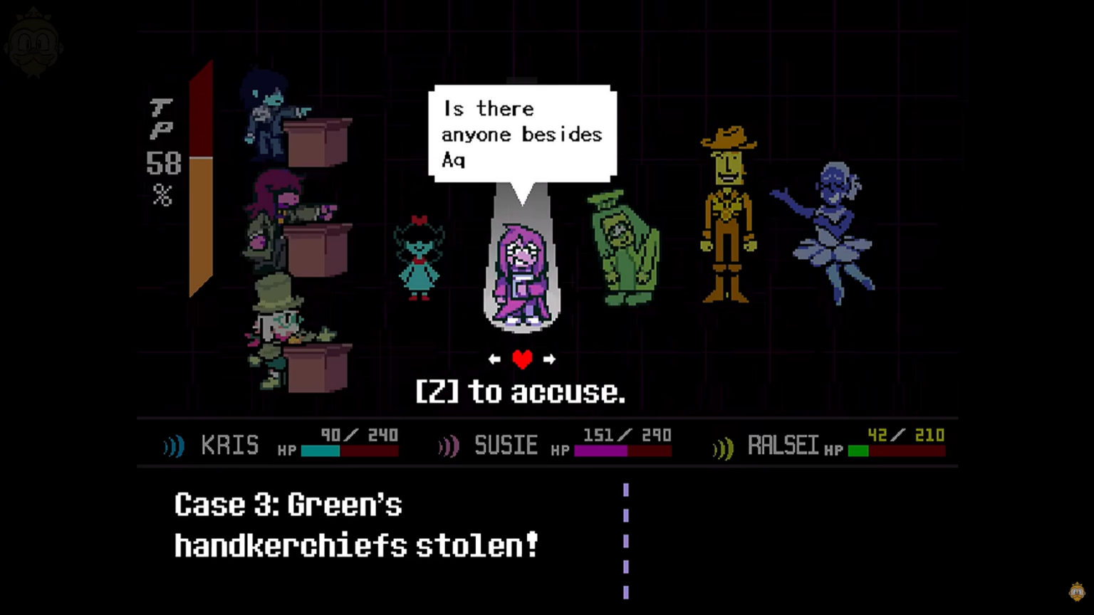 Deltarune Chapter 5 Blue and Yellow Trial Answers (All Culprits and ...