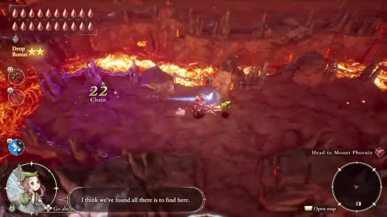 Weapon upgrade guide shows multiple weapon icons on screen