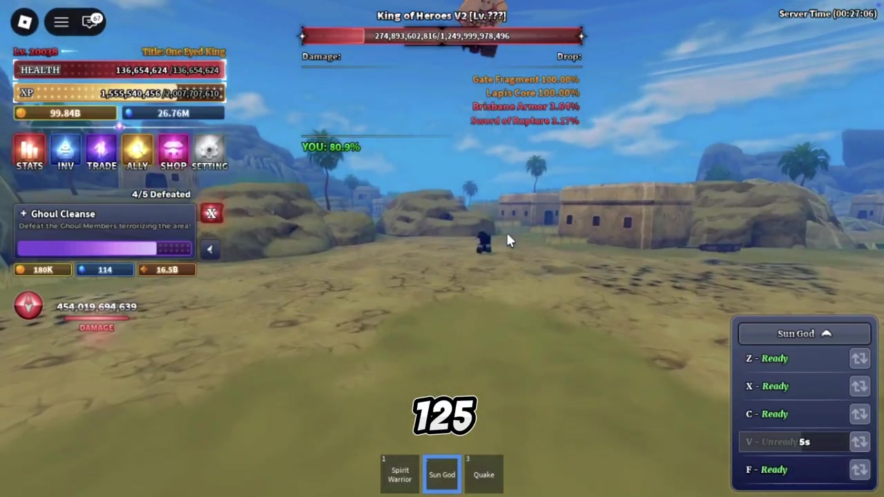 Player repeatedly fights the King of Heroes V2 boss