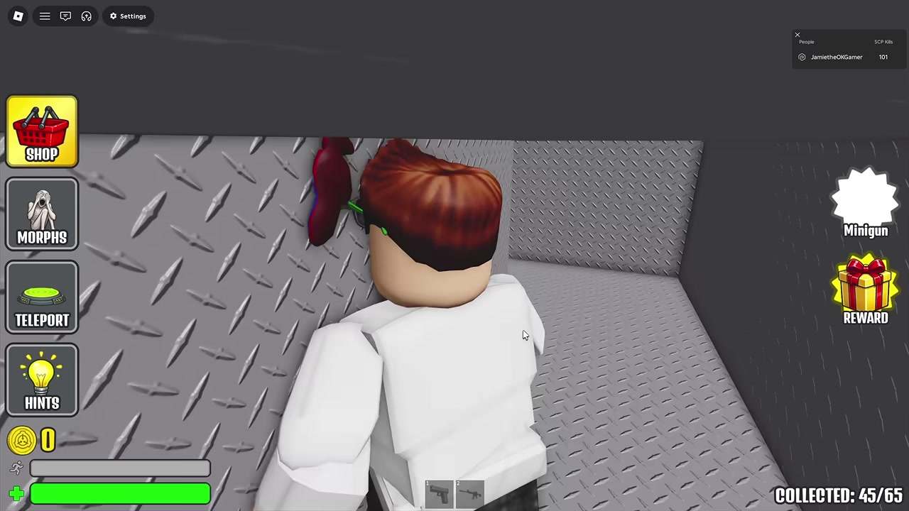 A Roblox character collects the Entity 96 morph in a hallway.
