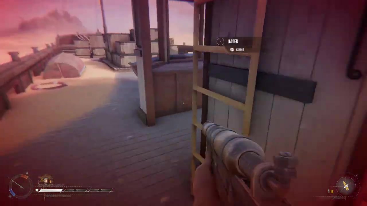 Raiders move through a settlement while undead enemies patrol